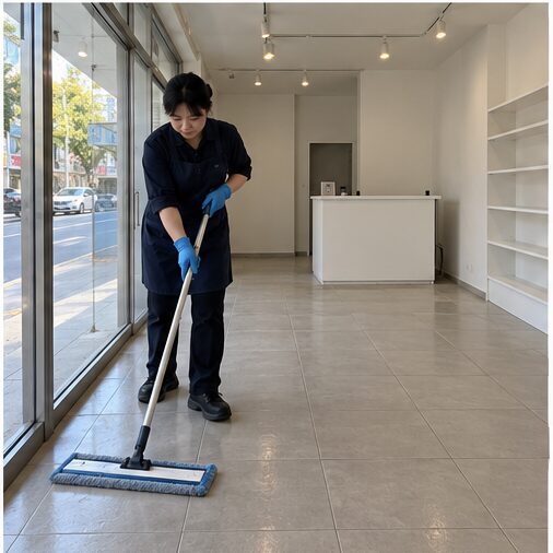 AI 생성 가상 사례: 매장 바닥 마무리